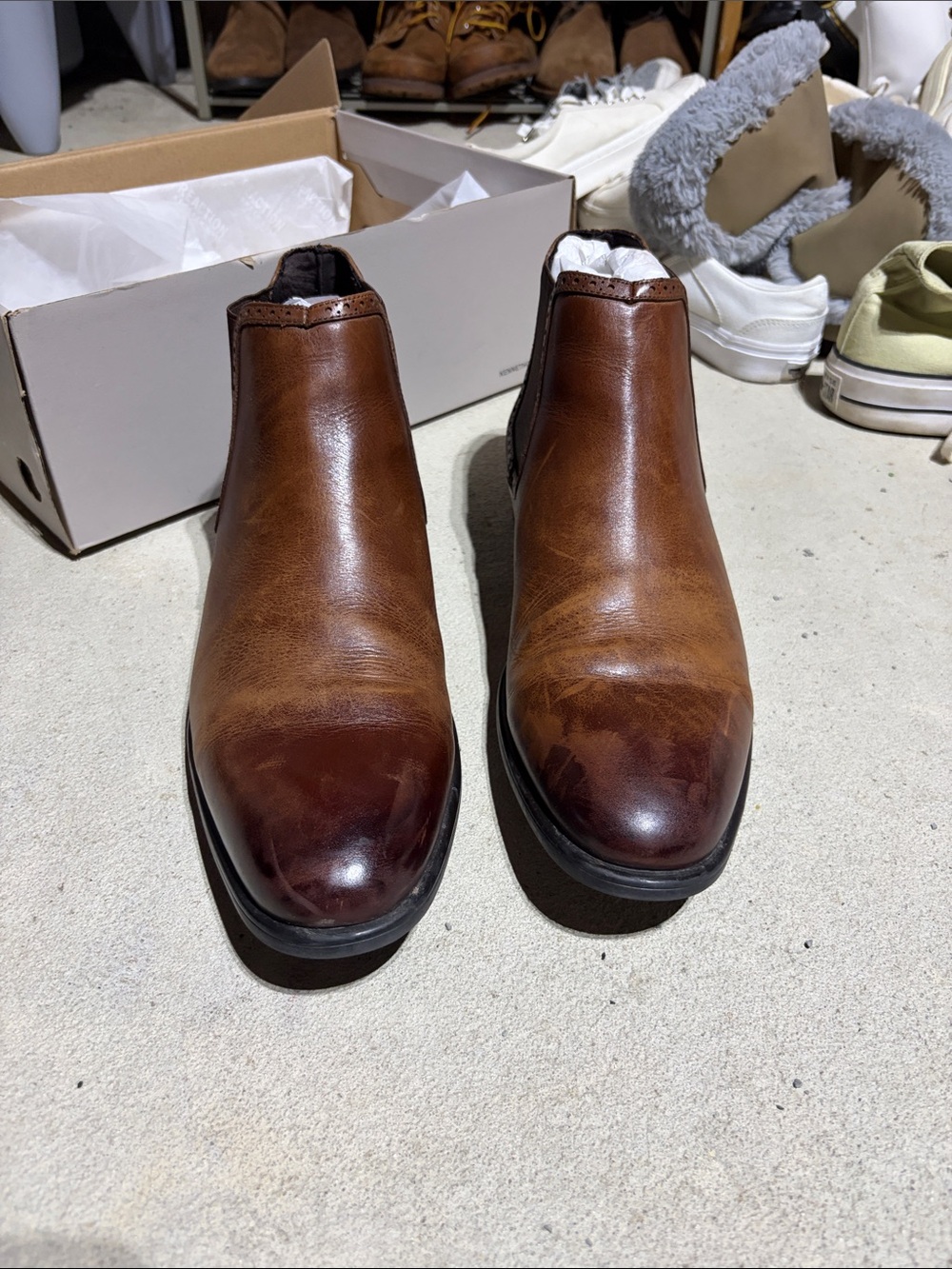 Kenneth Cole Reaction Two-Tone Brown Leather Chukka Boots